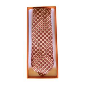 Hermès Paris Men's Silk Tie in Geometric Pattern